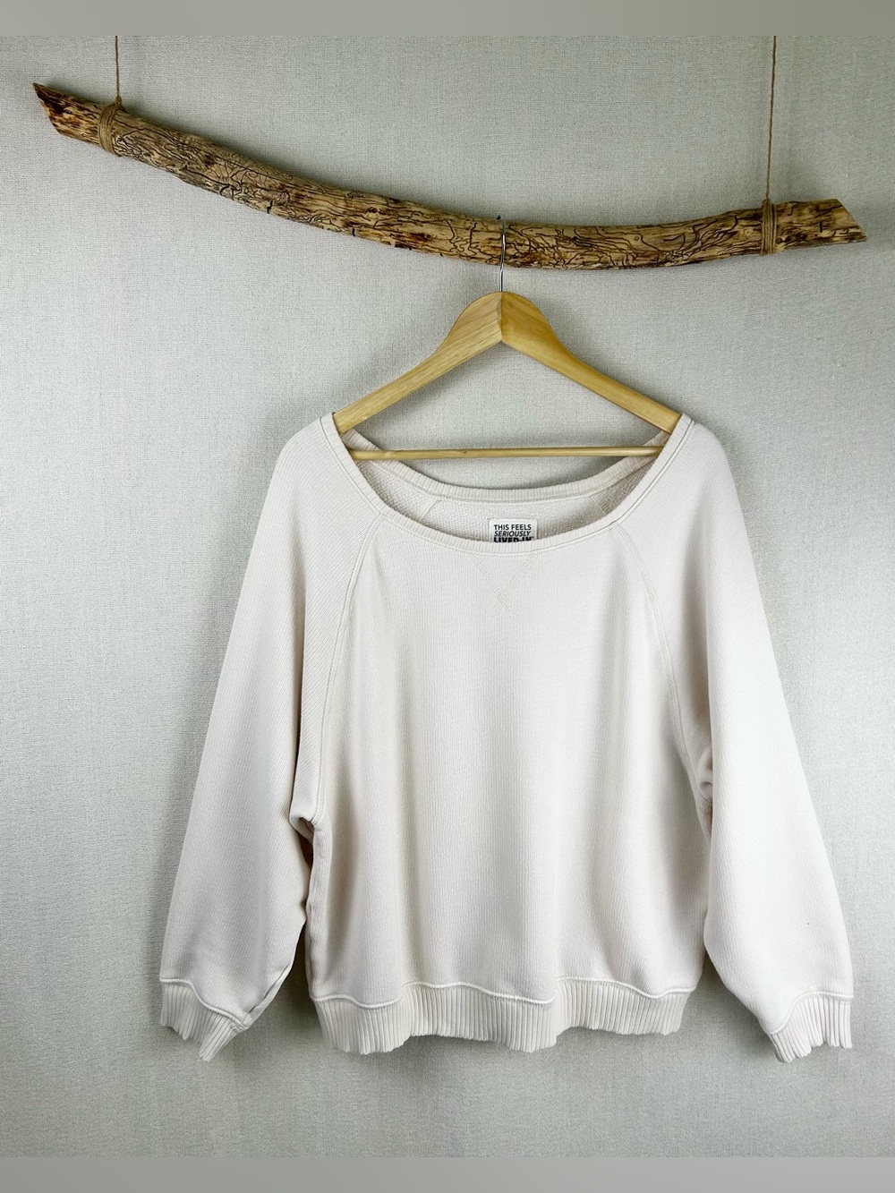 AE “Seriously Lived-In” Cream Cozy Sweatshirt L | Lounge Pullover Relaxed Fit
